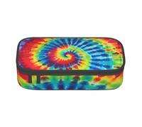 ZHONGSK Grande trousse à crayons de grande capacité - Arc-en-ciel Tie Dye - Trousse de maquillage avec compartiments à fermeture éclair pour filles, garçons, enfants, adultes, femmes et hommes, Noir ,