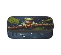 ZHONGSK Grande trousse à crayons de grande capacité - Grenouille d'arbre de la paix - Trousse de maquillage avec compartiments à fermeture éclair pour filles, garçons, enfants, adultes, femmes et