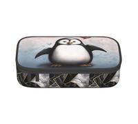 ZHONGSK Grande trousse à crayons de grande capacité - I Love Penguins - Trousse de maquillage avec compartiments à fermeture éclair pour filles, garçons, enfants, adultes, femmes et hommes, Noir ,