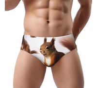 ZHONGSK Joli écureuil | Slip pour homme doux et respirant Triangle Slip extensible confortable pour homme Slip élégant imprimé graphique, Noir , XXL