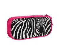 ZHONGSK Trousse à crayons de grande capacité avec compartiments à fermeture éclair - Imprimé zèbre - Organiseur pour garçons et filles et adultes, rose, Taille unique, Organiseur d'emballage