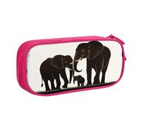ZHONGSK Trousse à crayons de grande capacité avec compartiments à fermeture éclair, jolie trousse à crayons | Vieux éléphant et jeune éléphant | Trousse à stylos pour garçons filles et adultes, rose,