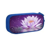 ZHONGSK Trousse à crayons de grande capacité avec compartiments à fermeture éclair, jolie trousse à crayons | Fleur de lotus violette | Organiseur pour garçons et filles et adultes, bleu, Taille