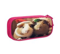 ZHONGSK Trousse à crayons de grande capacité avec compartiments à fermeture éclair, jolie trousse à crayons | Cochon d'Inde mignon | Trousse à stylos pour garçons filles et adultes, rose, Taille