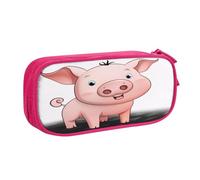 ZHONGSK Trousse à crayons de grande capacité avec compartiments à fermeture éclair - Motif cochon de dessin animé - Organiseur pour garçons et filles et adultes, rose, Taille unique, Organiseur