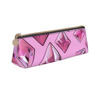 ZHONGSK Trousse à crayons en cuir avec motif diamant rose pour étudiants, jolie trousse à crayons avec fermeture éclair pour filles et garçons, blanc, Taille unique, Organiseur d'emballage