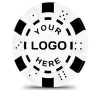 ZHONGSYU 50 jetons de Poker personnalisés, Impression Couleur intégrale avec Votre Logo, Texte ou Image, en d'argile, rayés, 11,5 grammes, idéaux pour Les événements, Tournois (Blanc)
