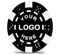 ZHONGSYU 50 jetons de Poker personnalisés, Impression Couleur intégrale avec Votre Logo, Texte ou Image, en d'argile, rayés, 11,5 grammes, idéaux pour Les événements, Tournois (Noir)