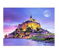 ZHONGYU 5D Diy Full Round Diamond Painting Mont Saint Michel 3D Embroidery Cross Stitch Rhinestone Mosaic Home Decor (40 x 50 cm) - Diamond Painting Kit - Age 6+