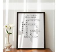 Zhongzhi Panneau personnalisé pour nom de famille, cadeau de pendaison de crémaillère, panneau de nom de famille avec mots croisés (30 x 42 cm)