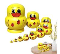 zhonnic Poupées russes - 10 pièces - Design animal peint à la main - Poupées russes faites à la main - Pour la décoration de chambre à coucher, chambre d'enfant et décoration de table de vacances