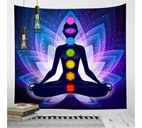 ZHONXIN Sept Chakra Tapisserie Yoga Méditation Tapisserie Murale Tapisserie Colorée Tenture Murale pour Chambre Salon Dortoir (B,150X100cm)