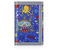 ZHONYEE Portefeuille à trois volets en toile RFID pour enfants avec autocollant magique et poche zippée, Animaux marins., Décontracté