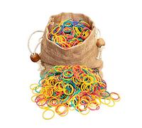 Zhou-long Lot de 1000 élastiques colorés en caoutchouc extensibles avec un sac en lin spécial pour pistolets à bande élastique