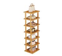 ZHOUBA Étagère à chaussures verticale à 5/7/8 niveaux avec étagères étroites - Petite étagère en bois - Outils nécessaires - Autoportante pour halls d'entrée M