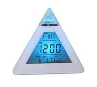 ZHOUBA Pyramide Rétroéclairage LED Affichage numérique de l'heure Thermomètre Calendrier Réveil