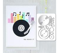 ZHOUBAA Matrices De Découpe Machine en Métal Bricolage Matrices De Découpe, Disque De Musique Découpe Die Bricolage Scrapbooking Gaufrage Papier Carte Pochoir Moule Décor