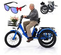 ZhouBSM Tricycle électrique pour Adultes - 3 Modes De Conduite, Pneus Larges 20 X 2,5 Pouces, Batterie 48 V 13 Ah - Autonomie De 45 Km, Idéal pour Les Seniors Et Les Adultes Blue