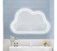 Zhoudong 70/80/90cm Miroir de Courtoisie Mural avec Éclairage Réglable, Irrégulier sans Cadre 3 Couleurs de Lumière Miroir de Salle de Bain, Désembuage(Frontlit,24inch/60cm)