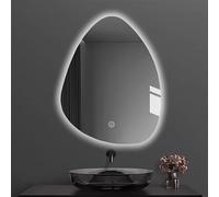 Zhoudong 75×120cm Asymétrique Miroir Lumineux Salle de Bain, Irrégulier Miroir Mural Maquillage sans Cadre 70×90cm AVCE Anti-buée, 3 Couleurs Dimmable(75x120cm(30"x48"))