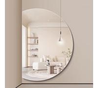 Zhoudong Miroir Rétroéclairé Dimmable 110/120cm, Demi-Cercle Miroir de Vanité Mural, LED Miroir de Salle de Bain Décoration AVCE Illumination, sans Cadre(Left Cut,90 * 60cm)
