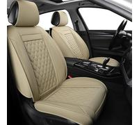ZHOUFUDA Ensemble Complet de Housses Siege pour Mini Convertible R52 2004-2008, Protection de Siège en Cuir Respirant de Voiture, Housses de siège de Voiture Avant et Arrière,A-Beige
