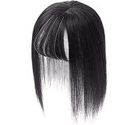 ZHOUJIE Topper de Cheveux Humains à Base de Soie, Clips de Cheveux Humains pour Femmes, Couronne de Base de Soie, Postiches pour Couverture de Cheveux Amincissant