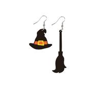 ZHOUMEIWENSP Boucles d'oreilles à tige sur le thème d'Halloween squelettes fantômes chapeau de sorcière en acrylique pour femmes et filles, 5,8 x 3,1 x 2,5 cm ; 4,3 g, acrylique, sans pierre précieuse