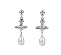 ZHOUMEIWENSP Boucles d'oreilles pendantes Nana Saturne en argent hypoallergénique pour femme, 0.86x0.55x1 inches; 0.12 ounces, Métal, Pas de gemme