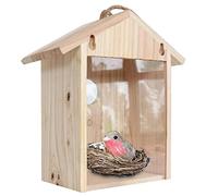 ZHOUMO Nichoir à oiseaux avec ventouses puissantes pour fenêtre, Nichoir pour mésange et pinson, Transparent pour observer les oiseaux