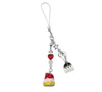 ZHOUSUFEN Petite fourchette à dessert tendance à suspendre - Dragonne de téléphone - Décoration portable pour filles et femmes