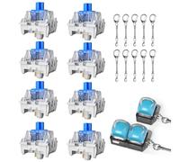 Zhouwang Lot de 500 interrupteurs bleus à cliquer, 10 porte-clés | Réactif/MX Style/Son Clic Clic Croustillant/Pré-Lubred/Hot-Swap/Commutateurs 3 Broches pour Clavier de Jeu Mécanique