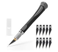 ZhouWei 1 Kit de Cutter de Précision, Couteau Artisanal de Haute Précision avec 10 Lames Cutter Antirouille, Scalpel De Découpe, pour Découpe de Travail D'art Bricolage Modelisme Sculpture (Gris)