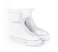 ZhouWei 1 Paires Surchaussures Impermeables avec Fermeture Eclair, PVC Antidérapants Pliables Couvre Chaussure Réutilisables Protege Chaussure Pluie Surchaussures Lavable, pour Jours Pluie, L 28.5cm