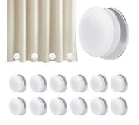 ZhouWei 12 Pièces 4 cm Poids de Rideau de Douche, Aimant pour Rideaux Antirouille Magnétiques Ronds Poids Rideaux Extérieur, pour Rideau de Douche Nappes Tableaux Blancs Magnétiques (Blanc)