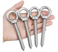 ZhouWei 4 Pièces Piton à Visser M10 x 120 mm Boulon à Oeil 304 Inox