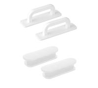 ZhouWei 4 Pièces Poignée de Meuble Autocollante, Pas de Perçage Poignées de Porte Autocollantes, Plastique Porte Coulissante de Salle de Bain, pour Balcon, Fenêtre, pour Tiroir, Armoire (Blanc)