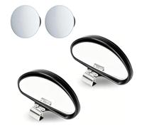 ZhouWei 4 Pièces Rétroviseur Convexe Réglable à 360°, Retroviseur Conduite Accompagnée, Miroir D'angle Mort de Voiture De Grand Angle pour Voitures Camions et SUV Grand Secteur Van(noir)