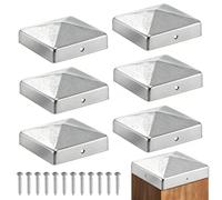 ZhouWei 6 Pièces Chapeau Poteau 7x7 cm, Chapeau Capuchon Poteau Forme de Pyramide, Capuchons pour Poteaux de Clôture avec Vis pour Poteaux Bois Clôtures Parfait Jardin, Carport, Terrasse