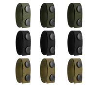 ZhouWei 9 Pièces Supports Passants de Ceinture Elastiques en Nylon, Ceinturon Support de Ceinture Double Boucleà Pression, Tactique Belt Keeper, pour Sports de Plein Air, Kaki Noir Vert Armée