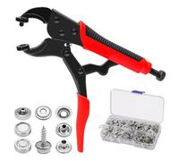 ZhouWei Kit Pince Bouton Pression Metal, Outil de Pression Sans Couture avec 3 Matrices et 40 Ensembles de Boutons de 15 mm, pour Revêtement Bateau en Cuir Tissu Denim Bricolage