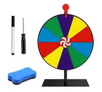 ZhouWei Roue de la Fortune, 20 cm Roue de la Chance Conception a 10 Compartiments Comprend Un Tournevis Une Gomme et Un Support Détachable, Prize Wheel pour Loterie Jeux Mots Carnaval Fête
