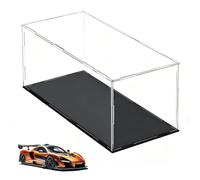 ZhouWei Vitrine Acrylique, 30×20×15 cm Transparente Anti Poussière | Boite Plexiglass Vitrine pour Collection Boîte Acrylique de Comptoir Display Box avec Base Noir, pour Figurines Objets