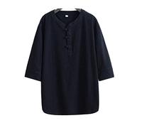 ZHOUXIAO Femme Kung Fu Uniforms Veste d'arts Martiaux Tap Tang Tang À Manches Longues Shirt, Vêtements Traditionnels Chinois, Lin en Coton Tai Chi Zen Meditation Vêtements Black-XL