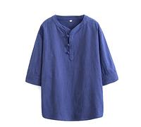 ZHOUXIAO Femme Kung Fu Uniforms Veste D'arts Martiaux Tap Tang Tang À Manches Longues Shirt, Vêtements Traditionnels Chinois, Lin En Coton Tai Chi Zen Meditation Vêtements blue-XXL
