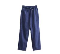ZHOUXIAO Lin en Coton en Vrac Tai chi Pantalon Tang Tang Costume Pantalon Kung fu Pantalon Uniforme Grande Taille vêtements Traditionnels Chinois, Hanfu Pantalon Arts martiau blue-8XL