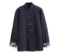 ZHOUXIAO Uniformes De Veste De Kung Fu Lâche À Manches Courtes, Vêtements Traditionnels Chinois, Lin en Coton Tai Chi Vêtements Zen Meditation Uniforme black-5XL