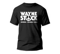 zhouxiaojian Wayne Stock T-Shirt Wayne's World Funny Jokes Birthday Gift Top Small to 5XL Black L