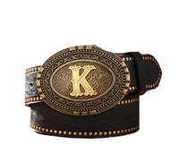 ZHOUXYFDC Ceinture à Rivets Ceinture rétro décontractée for hommes et femmes, style western, en cuir PU avec boucle en métal, idéale for le travail au quotidien.(Color 10)