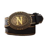 ZHOUXYFDC Ceinture à Rivets Ceinture rétro décontractée for hommes et femmes, style western, en cuir PU avec boucle en métal, idéale for le travail au quotidien.(Color 16)